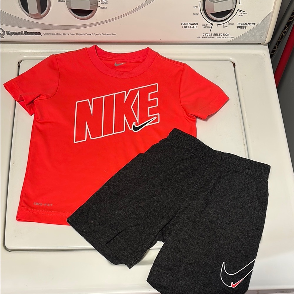 Nike Pink T-Shirt and Black Shorts Set